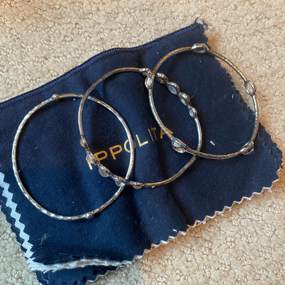 Ippolita set of 3 bangles sterling silver - Picture 2 of 3